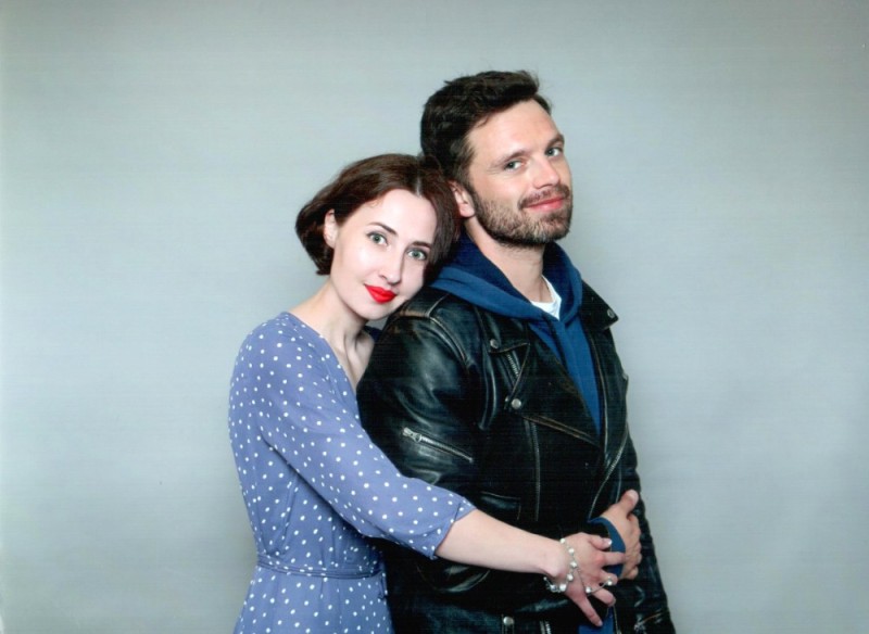 Create meme: Sebastian Stan, Sebastian Stan and Lily James, a frame from the movie