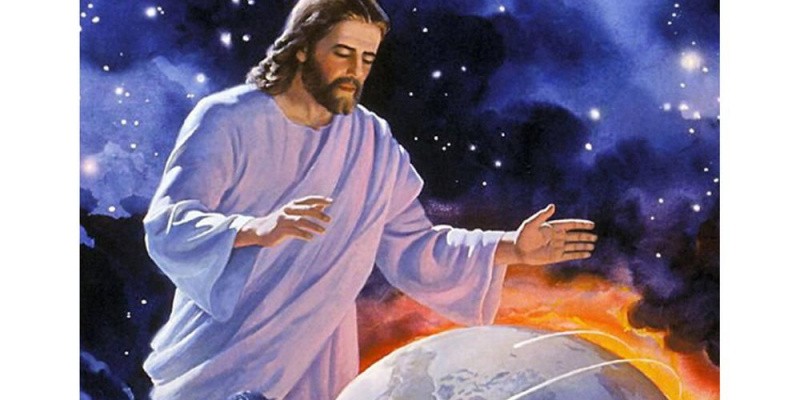 Create meme: God creates the world, Jesus christ is god, God Jesus