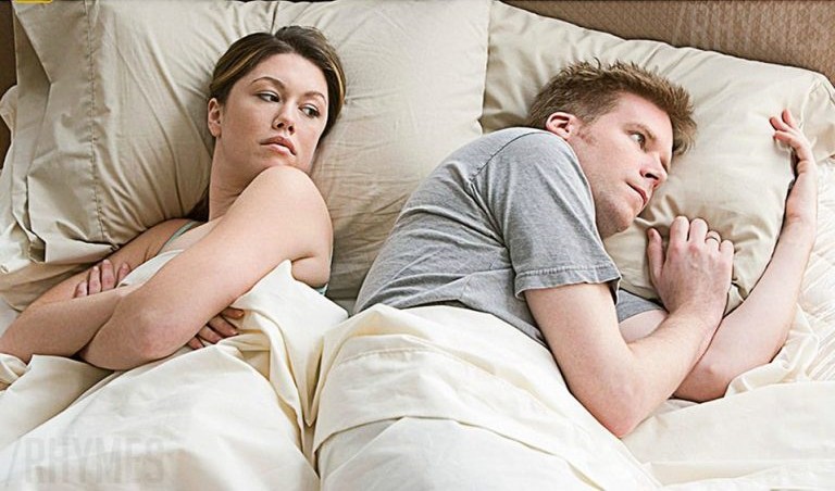 Create meme: man in bed , again he thinks about his women, again women think about their meme