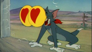Create meme: Tom from Tom and Jerry with hearts, Tom and Jerry, love Tom and Jerry