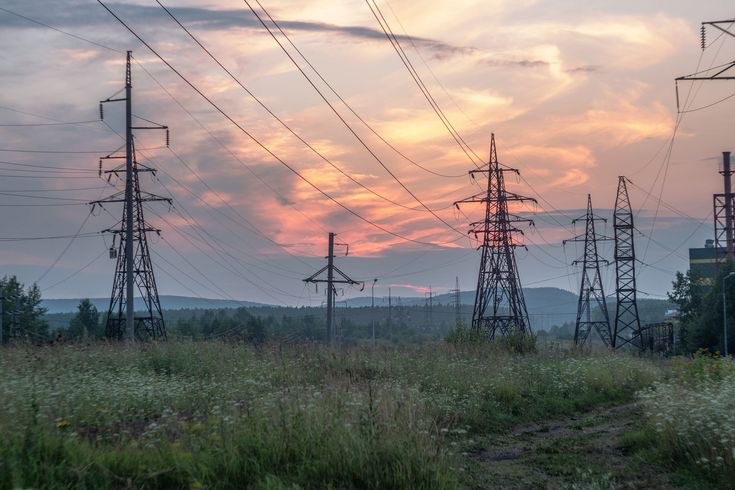 Create meme: power line landscape, industrial landscape, nature 