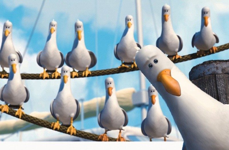 Create meme: Seagull from Nemo, seagulls Nemo, let seagulls