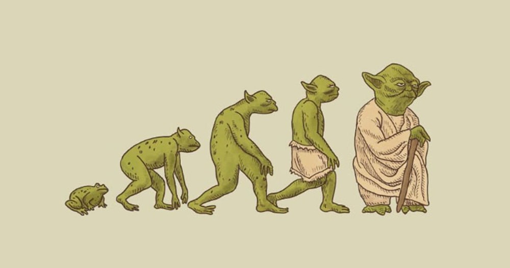 Create meme: human evolution , star wars Yoda, Human evolution is a joke