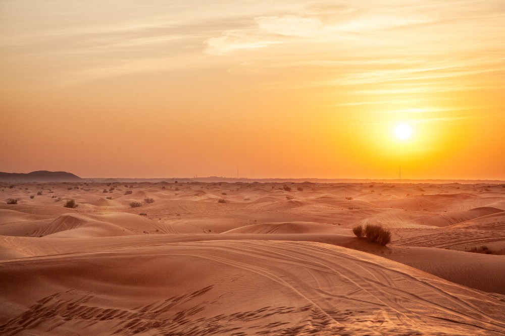 Create meme: desert , sunset in the desert, The desert of Egypt