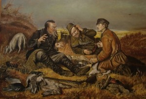 Create meme: Perov painting hunters at rest, Perov hunters at rest, Vasily Perov hunters at rest