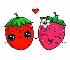 Create meme: strawberry pattern, kawaii drawings, cute strawberry
