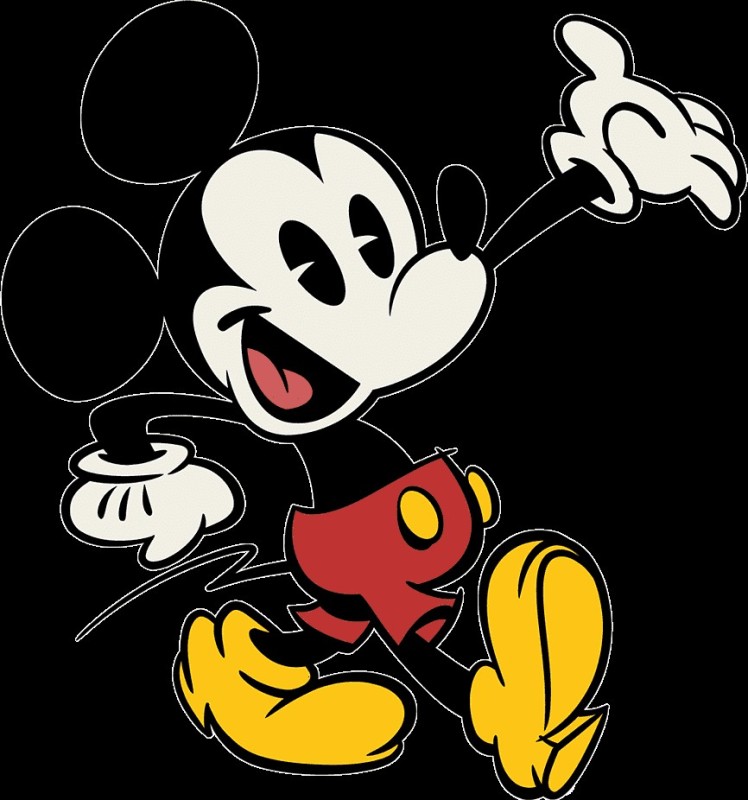 Create meme: mickey mouse minnie, mickey mouse characters, Mickey mouse on a black background