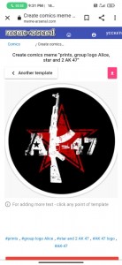 Create meme: AK 47 logo, text