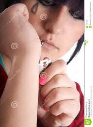 Create meme: girl sniffing cocaine, woman , the girl's hand