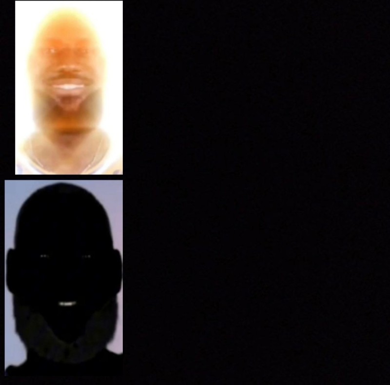 Создать мем: night vision, белый прямоугольник, deceptive face in the rays