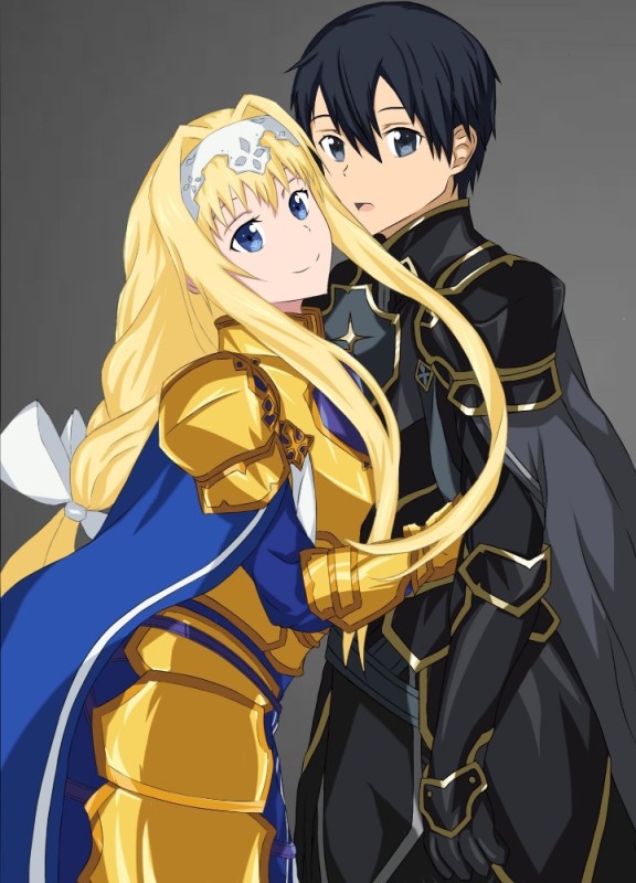 Create meme: masters of the sword online, masters of the sword alicization, Kirito and Alice