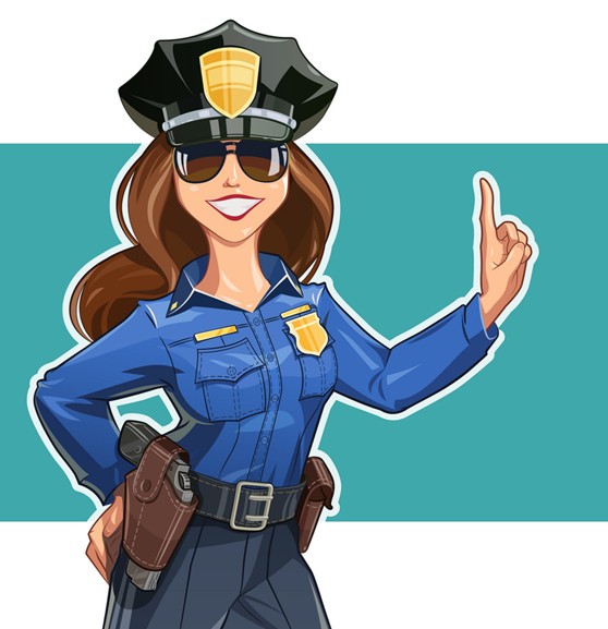 Создать мем: мультяшная женщина полицейский, мультяшный полицейский девушка, девушка полицейский рисунок