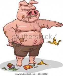 Create meme: illustration, pig in glasses, fat pig pictures