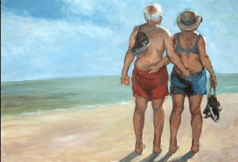 Создать мем: старики на пляже, масляная живопись, иван владимиров "на пляже" 1926 картины