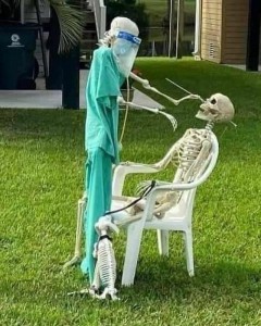 Create meme: skeleton waiting for