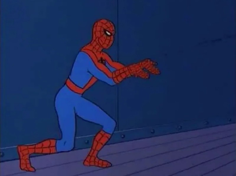 Create meme: two spider-men, meme Spiderman , meme 2 spider-man