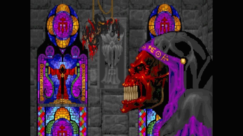 Create meme: hexen heresiarch, heretic stained glass windows, heretic heresiarch