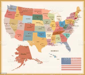 Создать мем: карта штатов сша для печати, карта штаты сша, карта сша со штатами и столицами