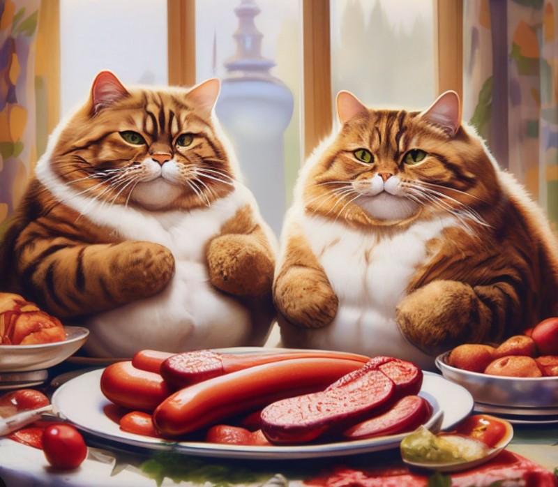 Создать мем: кот сосиска, толстый кот, жирный кот