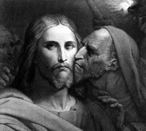 Создать мем: поцелуй иуды, иуда целует христа, иуда предает христа