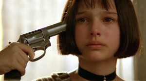 Create meme: Natalie Portman, Natalie Portman from the movie Leon, Leon movie Matilda gun
