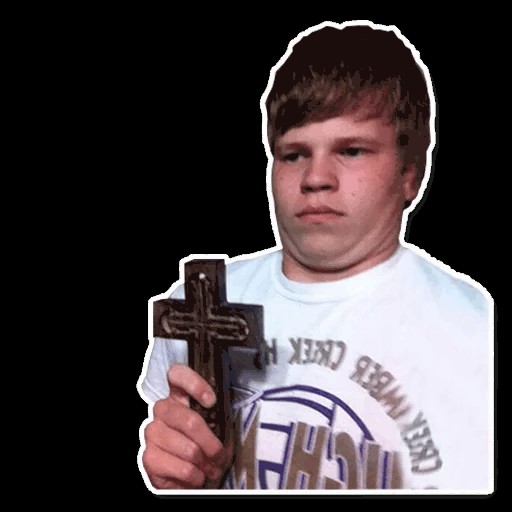 Create meme: the kid with a cross, meme the kid with a cross , the cross meme