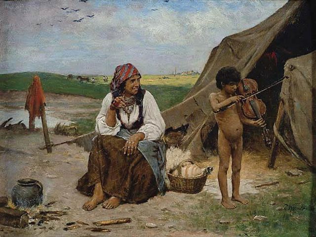 Create meme: antoni kozakiewicz Gypsies, painting by Russian artists, art paintings
