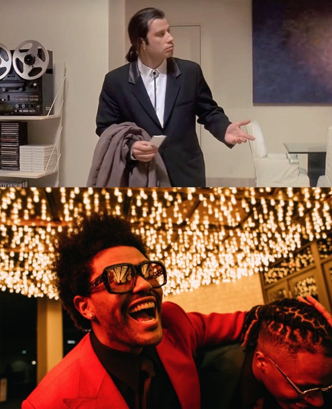 Create meme: the Weeknd singer 2020, weeknd blinding lights, meme Travolta