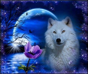 Создать мем: алмазная мозаика волки, добрая волчица, доброй ночи волк
