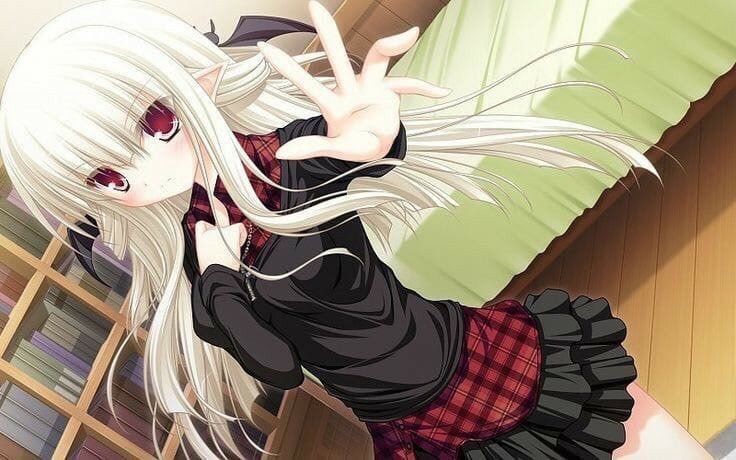 Create meme: anime mikagami mamizu, lunaris filia,, anime vampire girls with white hair, lunaris filia