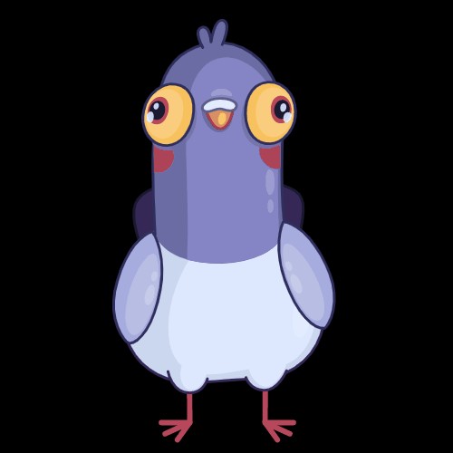 Create meme: the pigeon is funny, cartoon pigeon, sticker pigeon