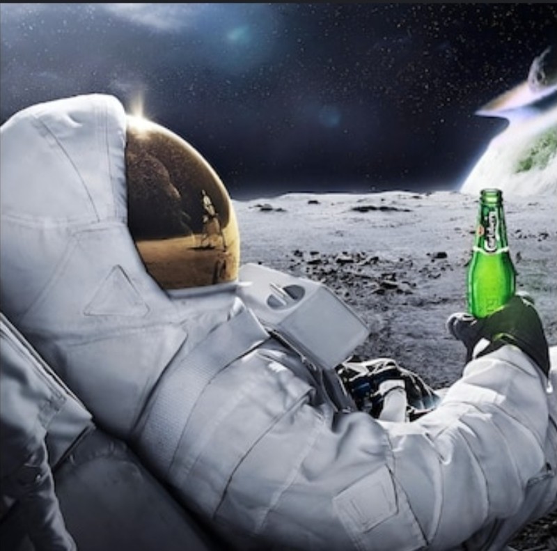 Create meme: astronaut with a beer, gagarin trophy 2002, mars 2033