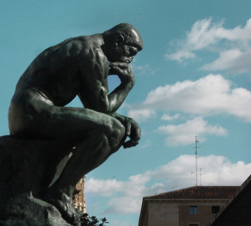 Create meme: Auguste Rodin the thinker, Rodin the thinker, rodin's thinker humor