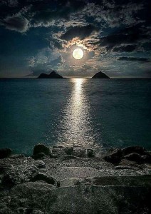 Create meme: moonlight, the black sea moonlight, pictures night sea the stars the moon