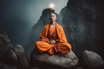 Create meme: buddhist meditation, monk, Buddha 
