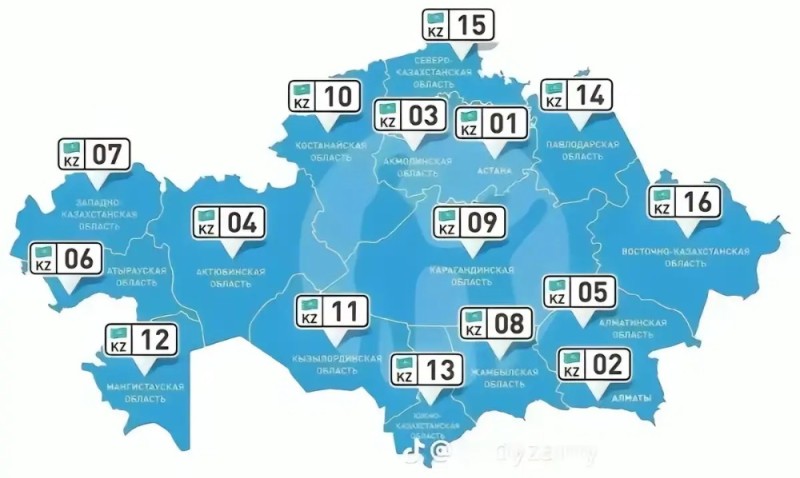 Создать мем: казахстан номера машин по регионам, карта казахстана, номера регионов казахстана