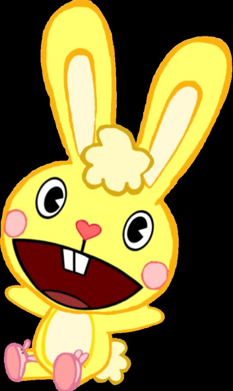 Create meme: Happy three friends sniffles, Cuddles happy Three friends, yellow rabbit