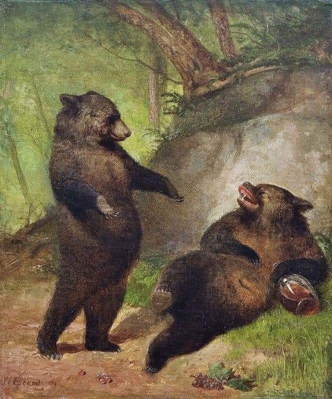 Create meme: a picture with bears, grizzly bear , drunk bear 