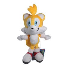 Create meme: tails plush toy, plush toy tails, miles tails prower toys on the stand