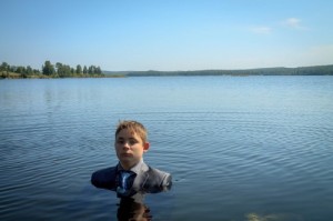 Create meme: photo shoot in the swamp, photo shoot in the lake, The boy in the river