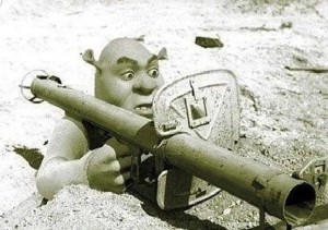 Create meme: panzerschreck Shrek, panzerschreck meme, German panzerschreck second world