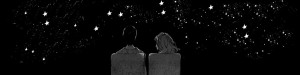 Create meme: black background for VC, Anime, night star couple GIF
