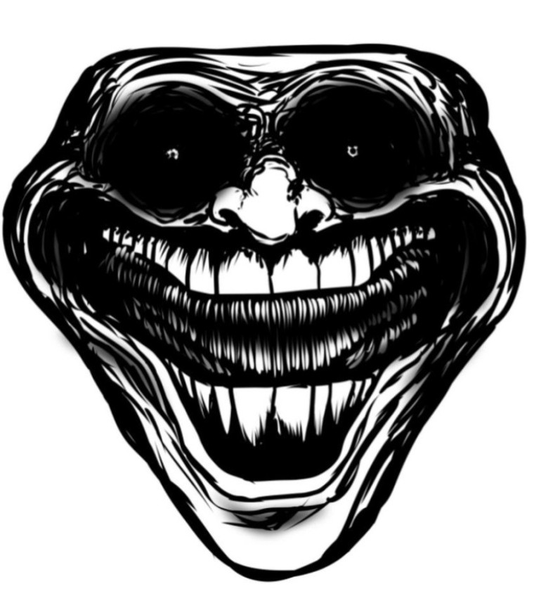 Create meme: trollface monster, trollface scary faces, evil trollface