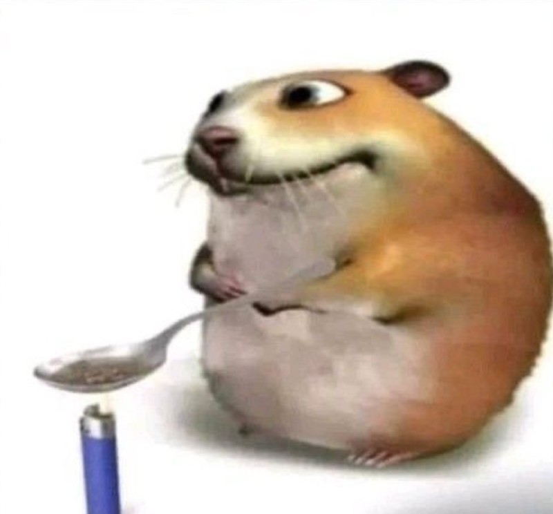 Create meme: hamster with a spoon, hamster with a spoon and a lighter meme, meme hamster