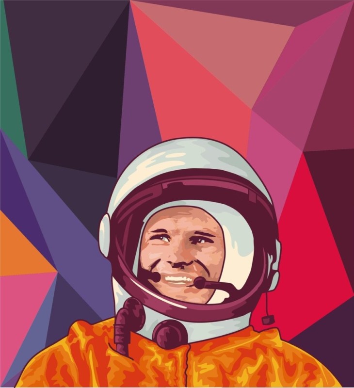 Создать мем: а гагарин, 12 апреля день космонавтики, улыбка гагарина