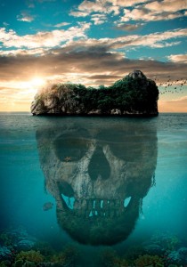 Create meme: the picture skull island photoshop, background of skull island, the picture of the skull in the ocean