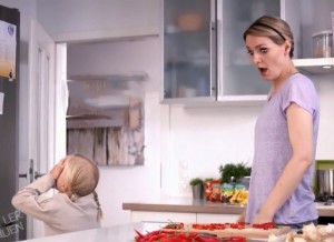Create meme: mom in the kitchen video, meme where mom cuts hot pepper, woman