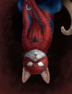 Создать мем: супергерои кошка, спайдер кот марвел, супергерои человек паук