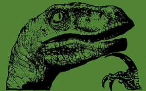 Create meme: meme dinosaur, dinosaur philosopher, philosoraptor