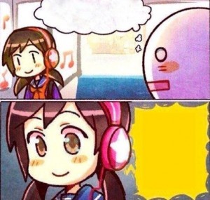Create meme: that girl is so cute i wonder what she's listening to, template meme what a nice girl I wonder what she listens to, anime